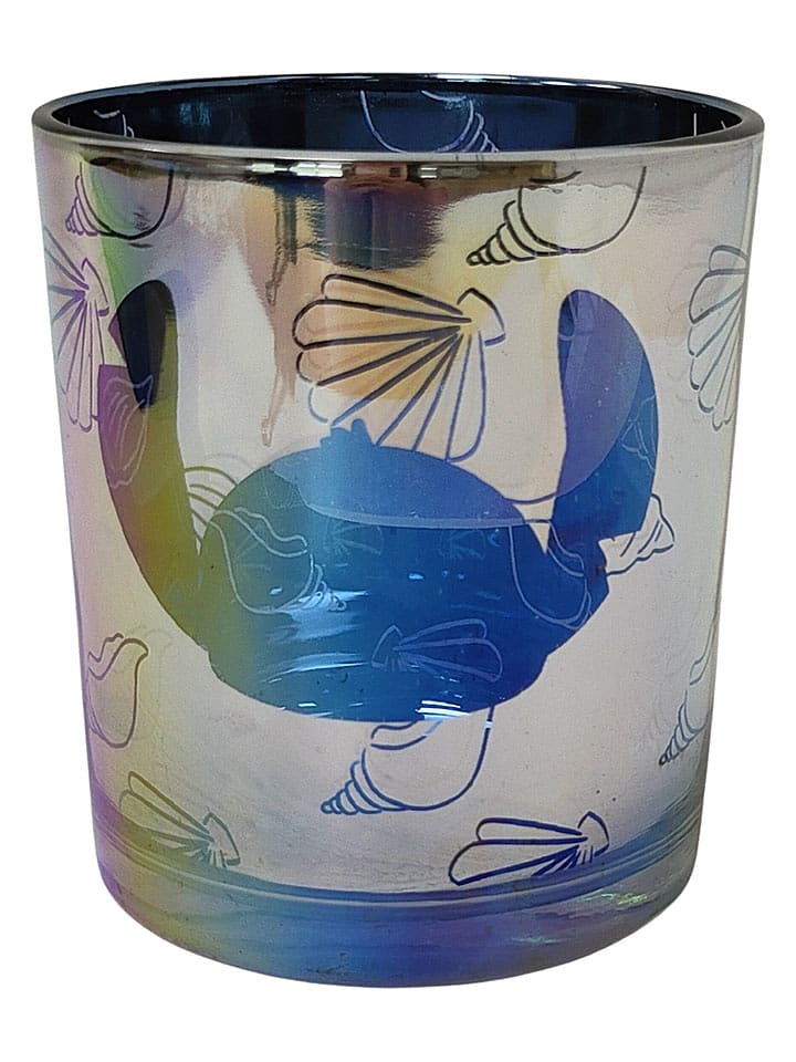 Christmas Inspirations Windlicht "Stitch" in Blau - (H)10 cm - onesize