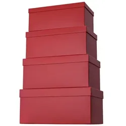 Geschenkkarton, 4-teilig Hoch, dunkelrot