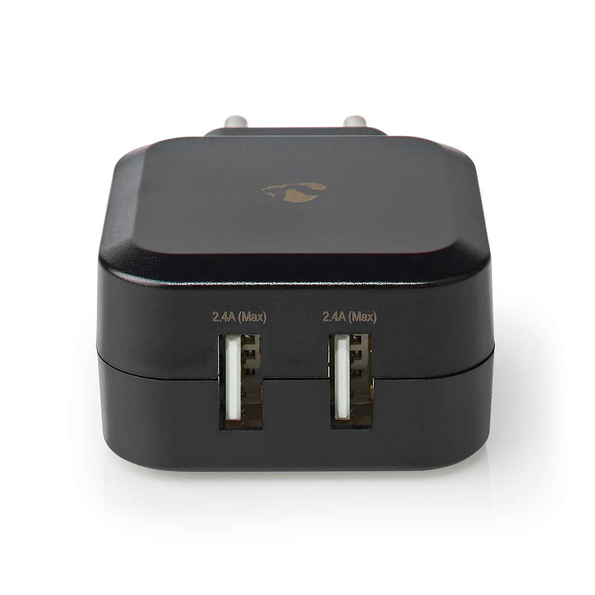 Nedis WCHAU484ABK Dubbele USB-oplader, 4.8A, 2 USB-A aansluitingen, Zwart