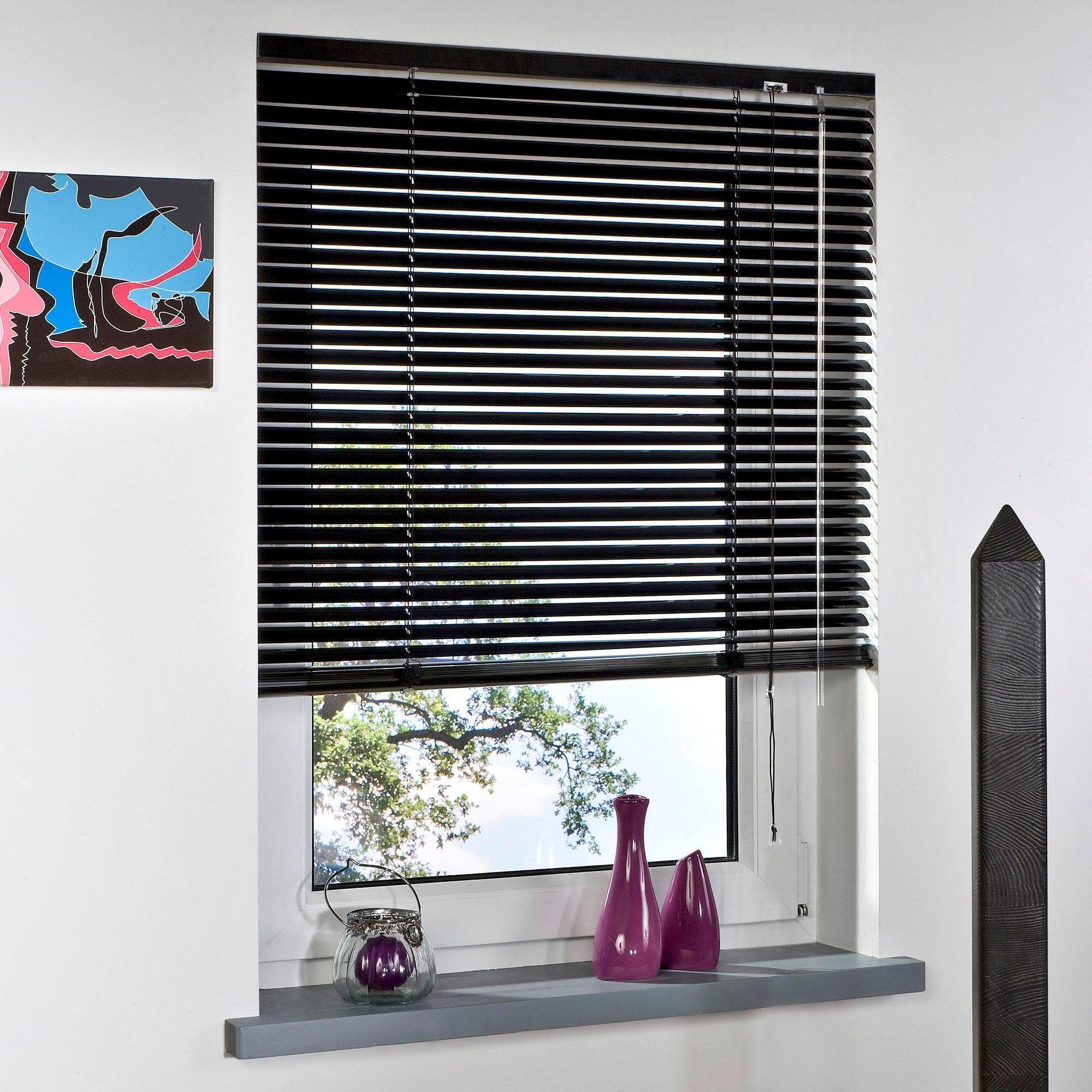 Jalousie LIEDECO "Aluminium-Jalousie" Gr. 1, schwarz, B:100cm H:160cm, Jalousien, Jalousie, Aluminium schwarz 160cm, 100cm