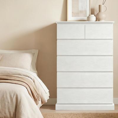 Aura 6 Drawer Dresser, 2+4 Layout Wood Storage Cabinet with Concealed Handles