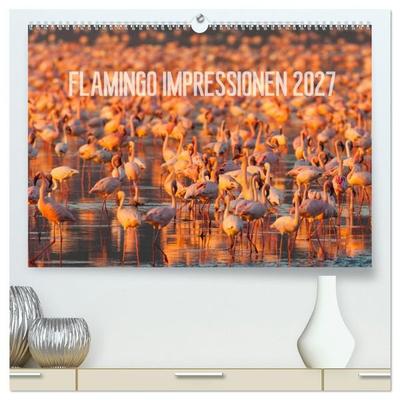 Flamingo Impressionen 2027 (hochwertiger Premium Wandkalender 2027 DIN A2 quer), Kunstdruck in Hochglanz