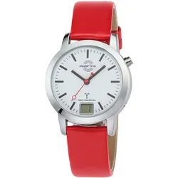 Master Time MTLA-10918-11L Damen-Funkuhr Daily Leder Rot