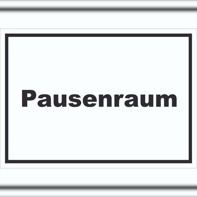 HB-Druck Pausenraum Schild mit Text Pause Mittagspause waagerecht A3 (297x420mm)