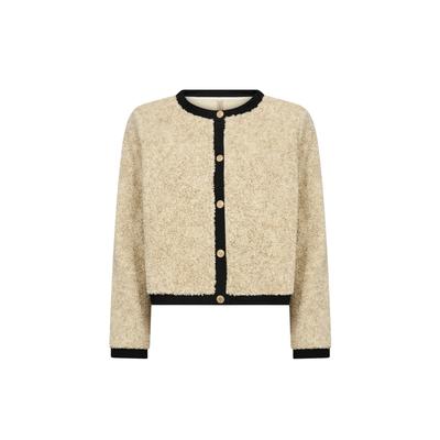 Cardigan SOYACONCEPT "Soya Concept Cardigan SC-BESSIE", Damen, Gr. L, beige (91620c cream melange combi), Obermaterial: 100% Polyester, Strickjacken
