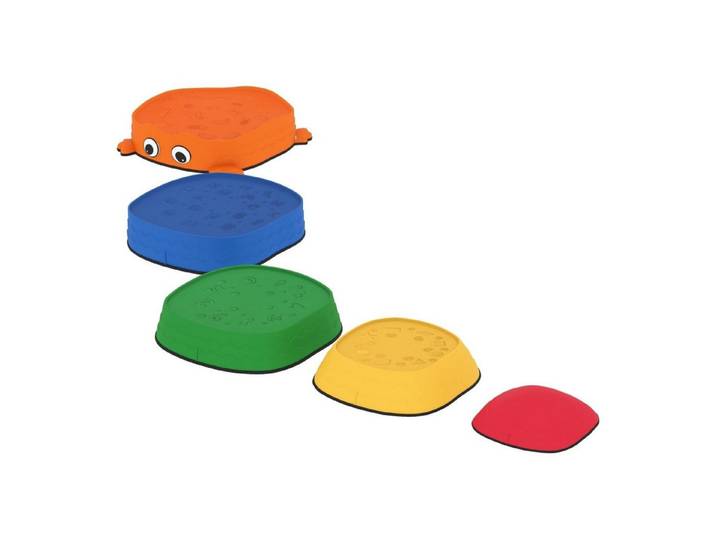 FELIXLEO Stapelspielzeug 5er Set Trittsteine Balancieren stapelbar Froschform Kunststoff Bunt