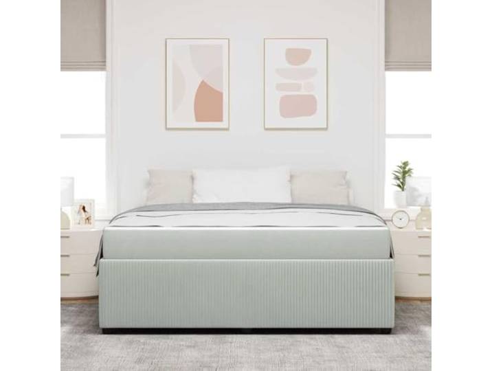 KTHLBRH Bettgestell hellgrau 180 x 200 cm Technisches Holz, feste Latten, robuste Halterung, moderner Stil