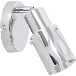 Wandlampe Wandstrahler Wohnzimmer Spotleuchte mit verstellbarem Spot, Metall Glas satiniert, 1x E14, DxH 10,5x10 cm