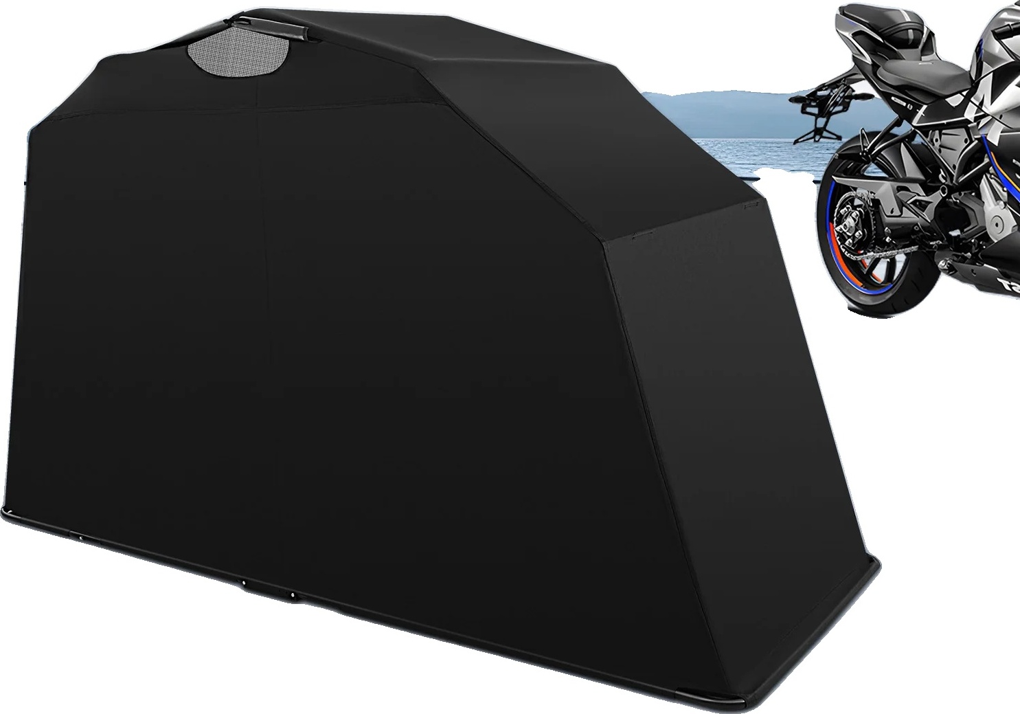 Motorradzelt, wasserdichtes Oxford-Gewebe, tragbares Design, stabiler Stahlrahmen