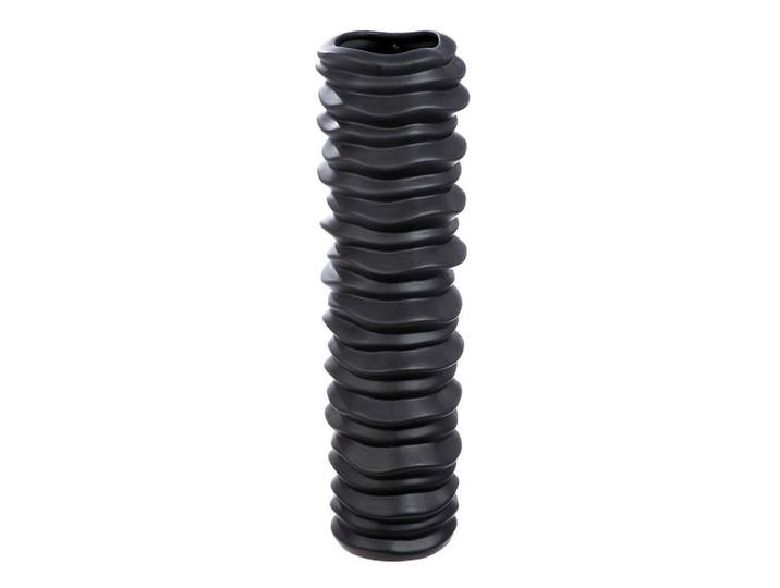 Bodenvase, Schwarz, Keramik, rund, 58 cm, auch für frische Blumen geeignet, Dekoration, Vase