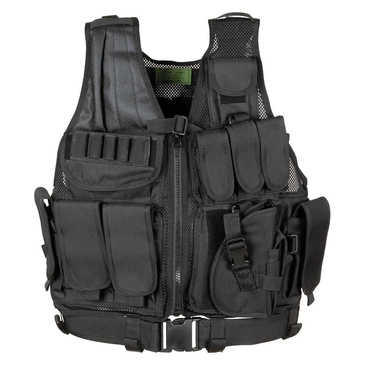Mfh Weste, "USMC", schwarz, Koppel, Holster, div. Taschen (04473A)