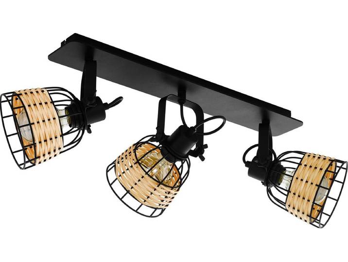 EGLO Anwick 1 Spot - E27 - 67 cm - Zwart/Rotan