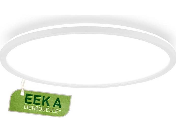 LED Deckenlampe Deckenleuchte, mit EEKA Lichtquelle*, Indirektes Licht, Flach, Wohnzimmerlampe, Küchenlampe, Flurlampe, Schlafzimmer Weiß, Ø42 x 3 cm
