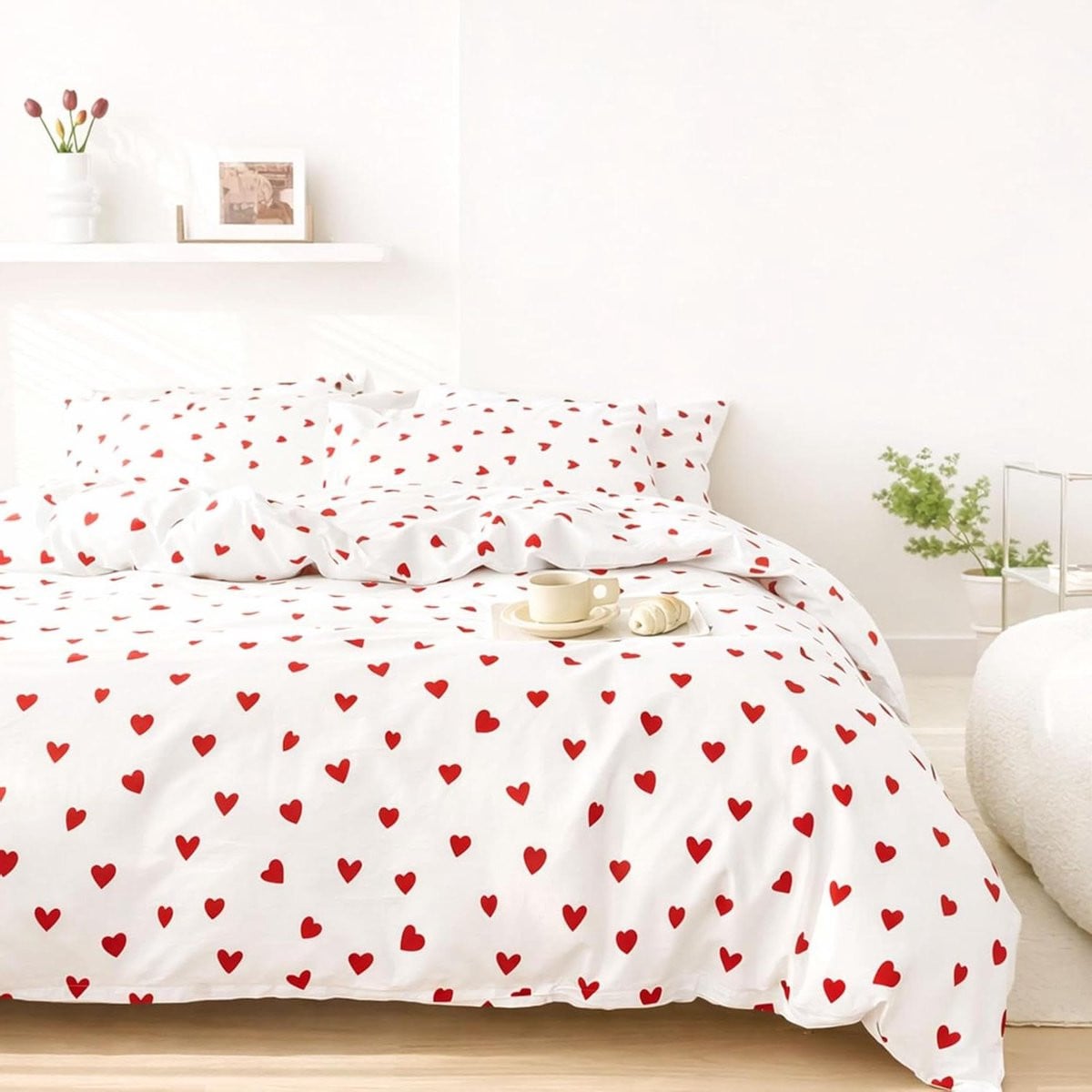 Omkeerbaar Dekbedovertrek Set Rood 155x220 cm