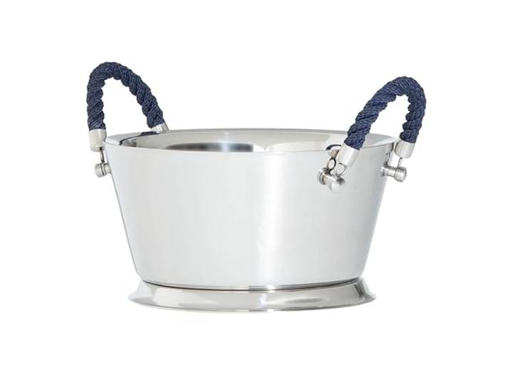Barprofessional Weinschale Avelengo mit Seilgriffen, doppelwandige Champagnerkühler-Schale, elegantes Design, 37 cm Durchmesser, 20 cm hoch, optimale Temperaturerhaltung