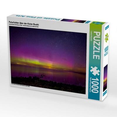 CALVENDO Puzzle Polarlichter über der Kieler Bucht | 1000 Teile Lege-Größe 64 × 48 cm Foto-Puzzle für glückliche Stunden
