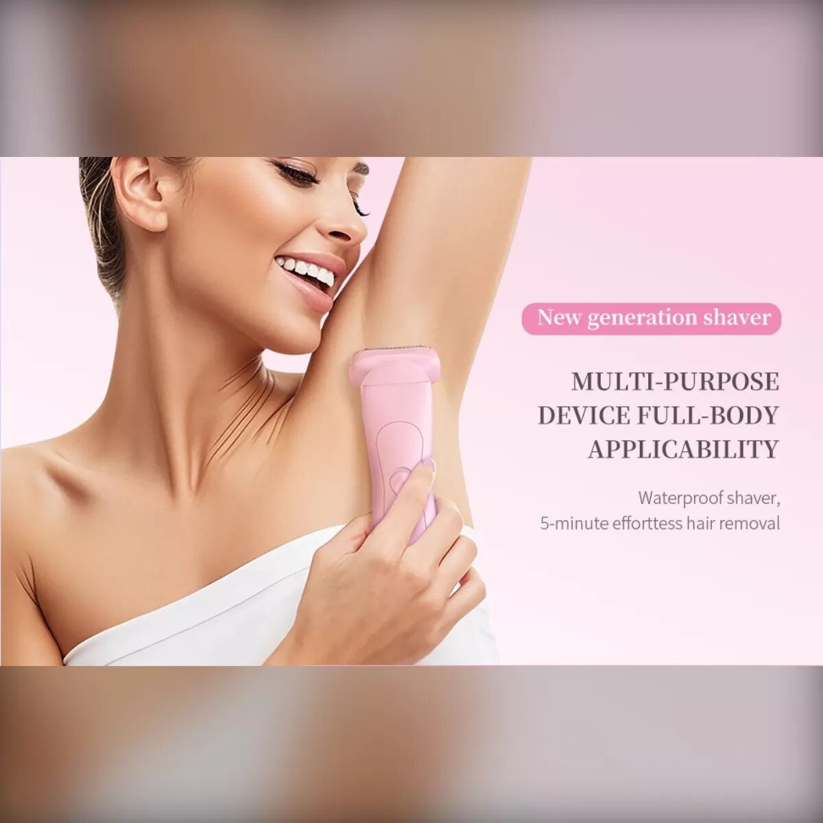 INF Épilateur électrique 2-en-1 : Tondeuse à double tête pour femmes Rose