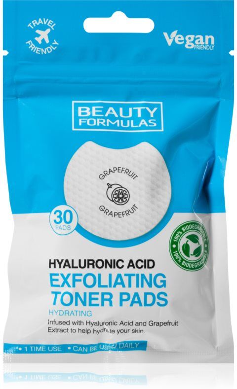 Beauty Formulas Hyaluronic Acid makeup remover pads with moisturising effect 30 pc