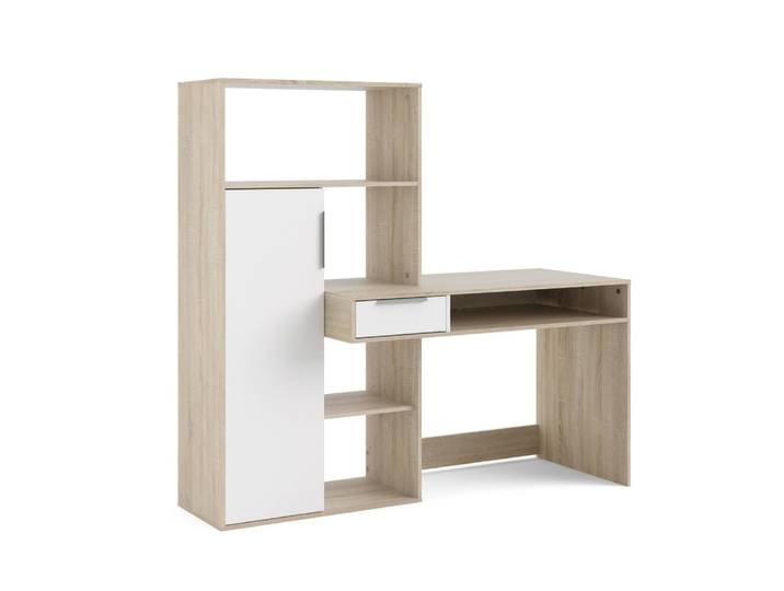 Bureau effet bois blanc 163x60 cm