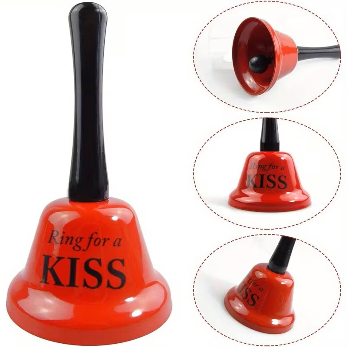 Ring for a KISS Tafelbel Rode servicebel - Hoogte: 13 cm, Diameter: 7,5 cm