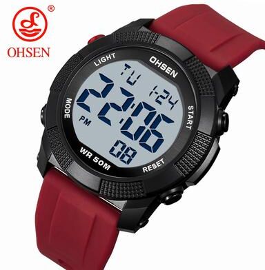 DynamicDeals Digital Mens Watches 50M Waterproof, G Style Outdoor Sport Watch For Men, Red Tactical Electronic Wristwatch Gift black Watch