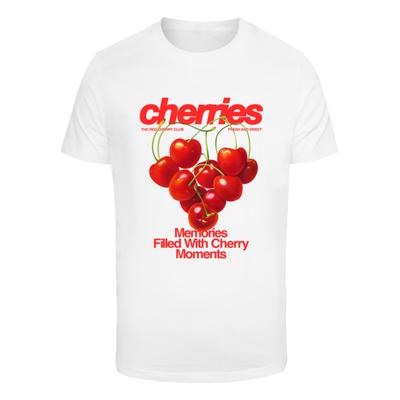 T-Shirt MISTERTEE "MisterTee Cherry Moments Tee", Herren, Gr. XS, weiß, 100% Baumwolle, bedruckt, normal, Rundhals, Shirts T-Shirt