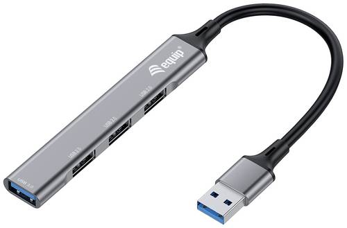 Equip 128960 USB-Hub 4 Port USB-A USB 3.0 5 GBit/s Schwarz, Grau 128960
