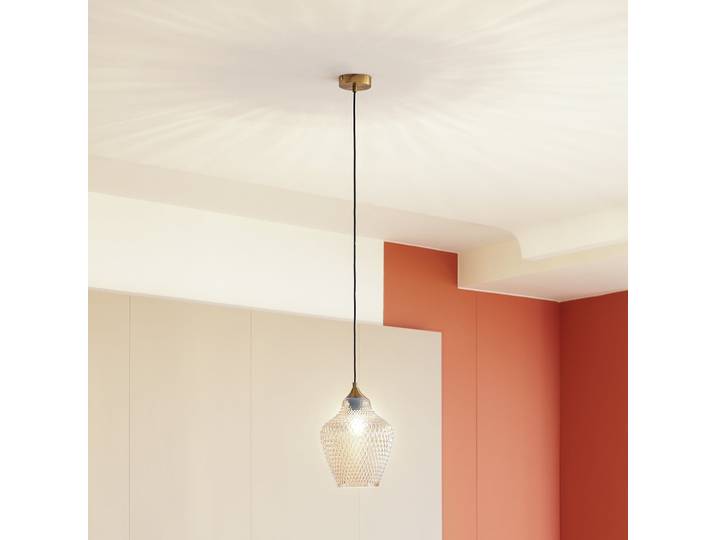 Drakar Hanglamp Ø22 Amber - Lindby - Woonkamer - Vintage / Retro - Glas - 1 lamp