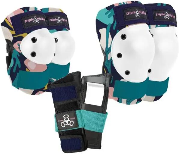 Skate Pads Triple Eight Saver 3-Pack (L - Floral)  - Green;White;Blue - Size: Large