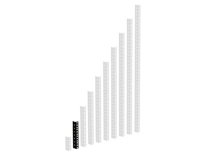 Adam Hall 61535B4 Rackrail, zwart geperforeerde gaten, 4 HE - Profiel
