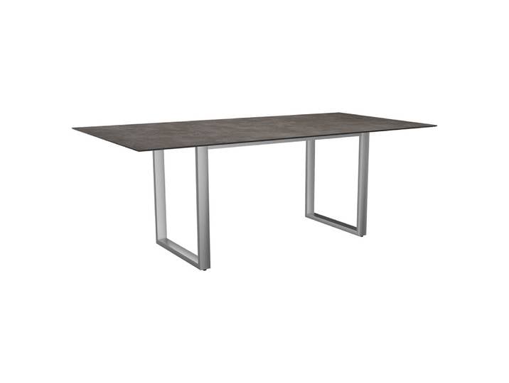 Stern Kufentisch 200x100 cm Edelstahl mit Tischplatte Silverstar