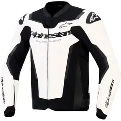 Alpinestars GP Force V2, Lederjacke - Weiß/Schwarz - 52