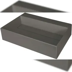 DEANTE Aufsatzwaschbecken Anthrazit eckig 60 cm Granitoptik ohne Überlauf