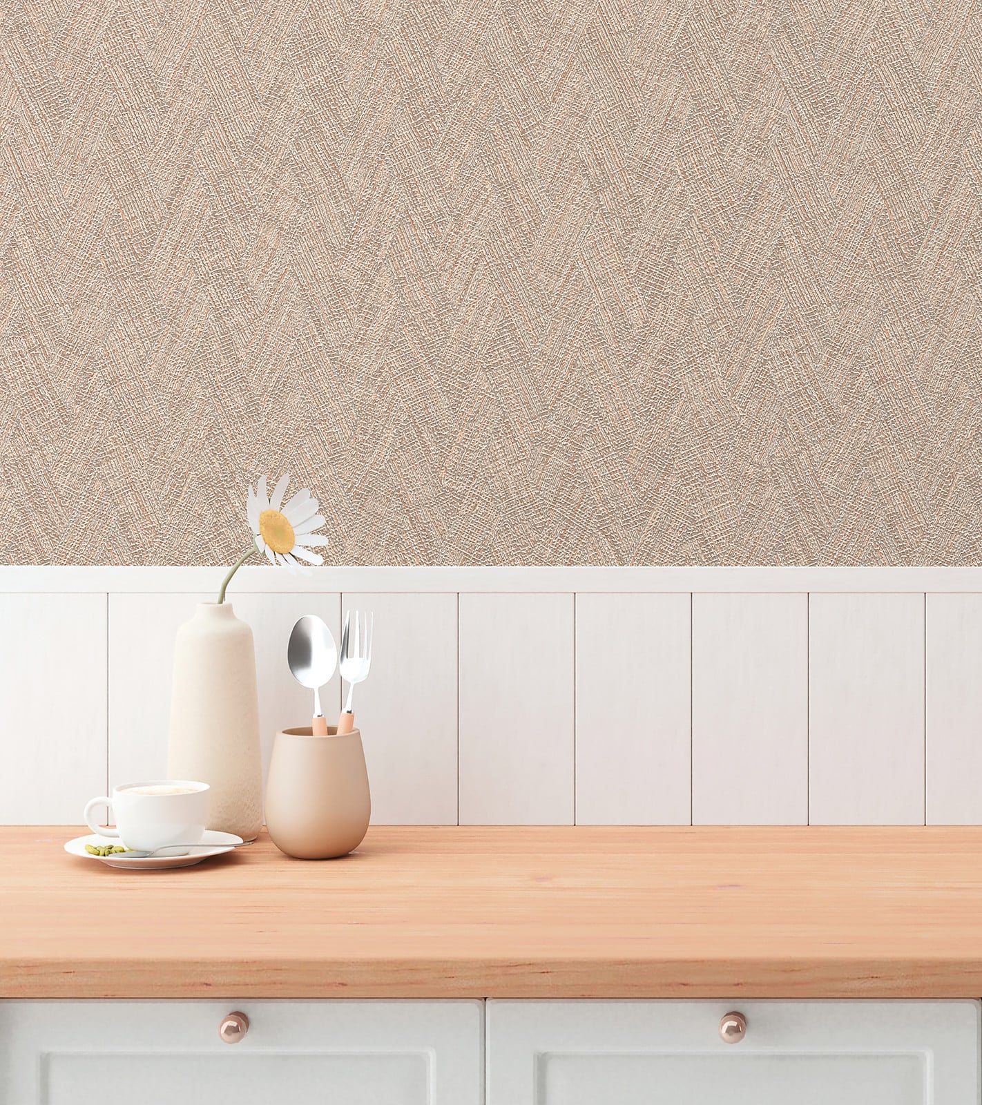 home24 Behang Terra Weave koper