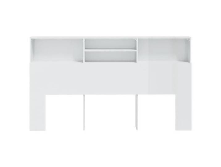 Armoire de tête de lit - CHG - Blanc brillant - Contemporain - Design - 180x19x103 5 cm