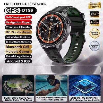 Inspire Daily Merch Smart Watch With Offline Maps, GPS Music Player & 10ATM Waterproof Fitness Tracker green