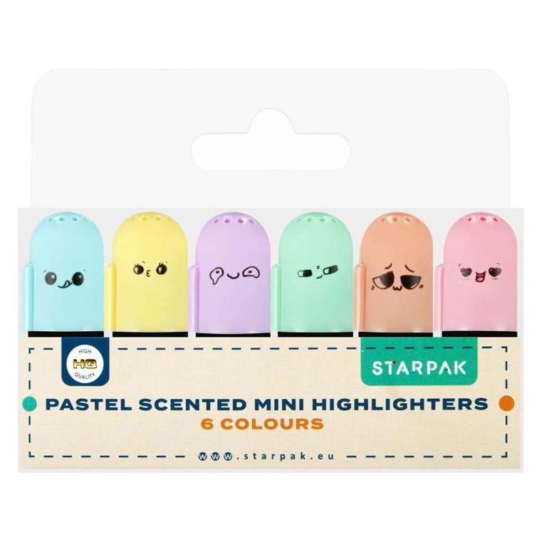 Starpak Mini-Textmarker mit Duft, Pastell, 6 Farben (6x) (47422813)