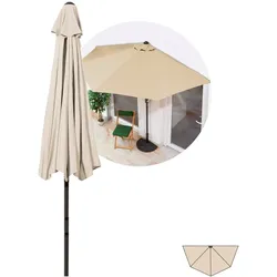 EASYmaxx Sonnenschirm halbrund beige mit UV-Schutz