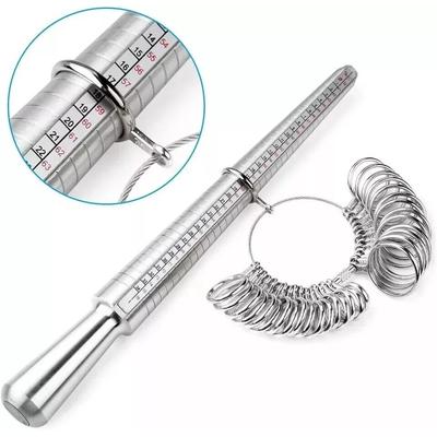 Metal Ring Sizer Tool With Ring Mandrel And Finger Sizing Gauge Metal Ring Sizer Tool With Ring Mandrel And Finger Sizing Gauge