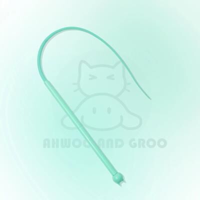 Uplift Essentials Simulated Mouse Tail Cat Teaser Interactive Silicone Play Toy With Bell green