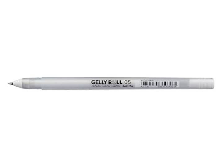Sakura Gelly Roll Basic White Gel Pen 05 - Fijne punt - Soepel schrijven met pigmentinkt op waterbasis - Waterdicht & lichtecht - Ideaal voor tekenen en markeren op donker papier