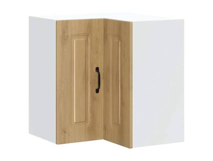 HKTMGDNG Eckhängeschrank Küche Kalmar Holzwerkstoff Artisan-Eiche 57x57cm Platzsparende Wandmontage für Esszimmer oder Speisekammer, belastbar bis 60 kg mit pflegeleichter Oberfläche.