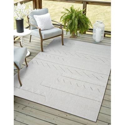 Outdoorteppich "Silly, LAGERRÄUMUNG", beige (cream), B:140cm H:8mm L:200cm, Polypropylen, MYFLAIR MÖBEL & ACCESSOIRES, Teppiche, Outdoorteppich, Uni Farben, Hoch-Tief Effekt, Outdoor geeignet, Balkon, Terrasse
