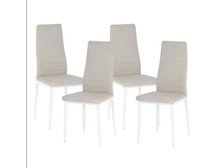Dorafair Set de 4 chaises - Beige - chaises de salle à manger - pieds en métal