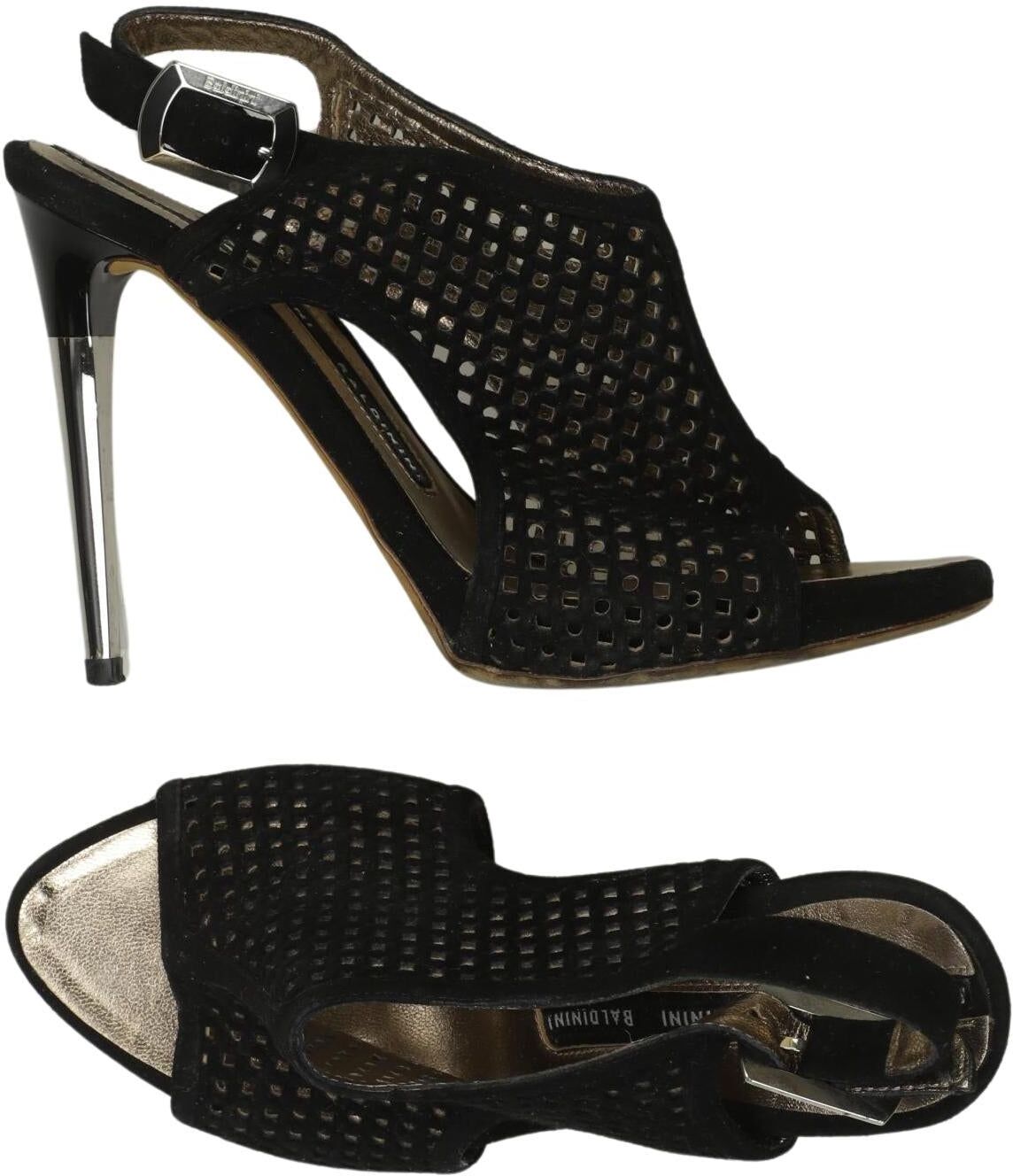 Baldinini Damen Sandalen, Schwarz, Gr. EU 37, Leder - Second Hand