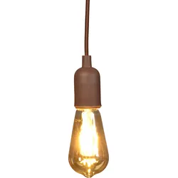 VEL LAMPH01BR - Lampenfassung Pendel, E27, Silikon, braun