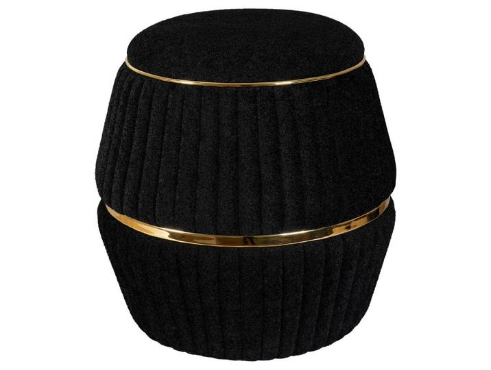 Kayoom Hocker, Schwarz, Gold, 53 cm, Wohnzimmer, Hocker, Sitzhocker