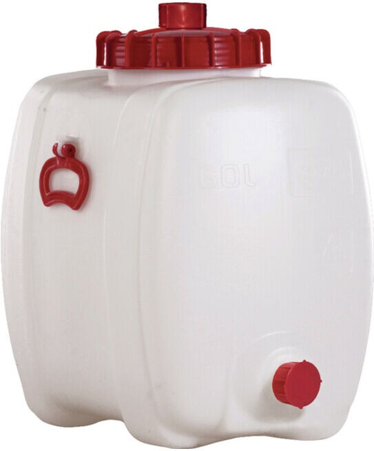 Bidon ovale 60 l polyéthylène blanc 2 poignées de transport D. ouv. de remplissa (825010/ 835050)