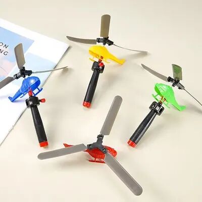 Top Demand Picks Bamboo Dragonfly Toy, Pull String Helicopter, Outdoor Games For Kids, Adult Nostalgia Gift, 1 3 5 Set Options 5pcs Color Random
