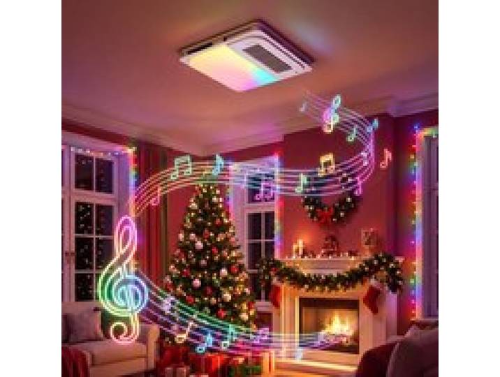 Ventilateur de Plafond avec Lumière LED RGB Chauffage Contrôle dhumidité Télécommande Minuterie Blanc
